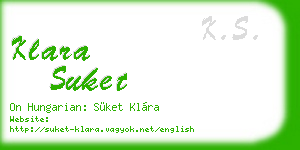 klara suket business card